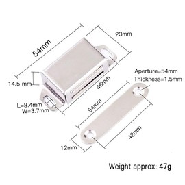 RICHSUM 6 Pack 10KG Pull Strong Stainless Steel Magnetic Door Catch for Cupboard - Small Cabinet Door Magnets with Drawer Magnet Closure Latches - Kitchen Wardrobe Magnets Door Closers Cabinet Magnet