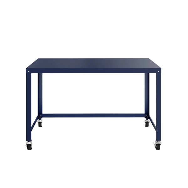 Space Solutions 48-inch Wide Mobile Metal Desk, Navy Navy N/A