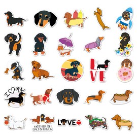 Dachshund Stickers (50 PCS) - Gift for Kids & Adults, Waterproof & Vinyl, Dinosaurs & Skateboard, Bike & Phone, Dairy