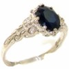 LetsBuyGold 925 Sterling Silver Real Genuine Sapphire Womens Band Ring