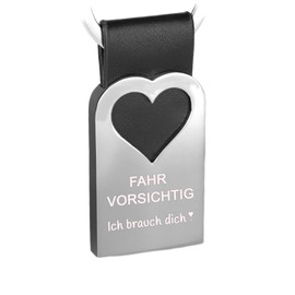 Tidero Metal Keyring with Heart Drive Cautiously I Need You – Lucky Charm Pendant Engraving – Travel Drive Safe Driving Careful Guardian Angel Partner – I Need You, PU leather (smooth)