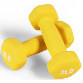 BalanceFrom Colored Vinyl Coated Cast Iron Dumbbells, Pair 2 pounds
