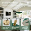 Qepeety Mid Century Pendant Light, Green Chandelier Hanging Light,2 Layer