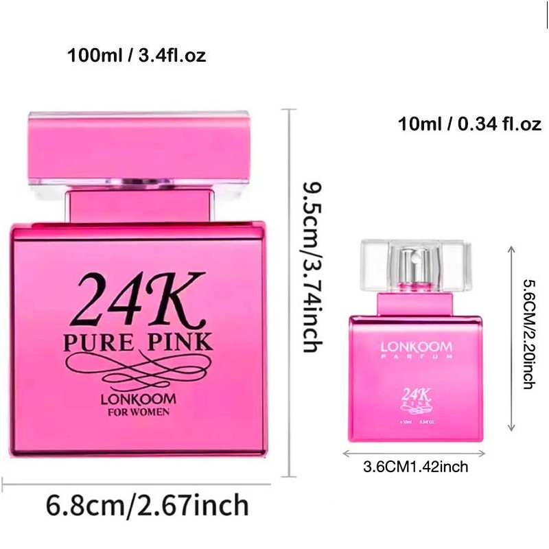 [US] LONKOOM 24K Gold&Pink EDP Perfume 100ML Vanilla Chocolate Long