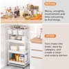 JIUYOTREE 4-Tier Plastic Rolling Storage Cart Utility Cart with Extra
