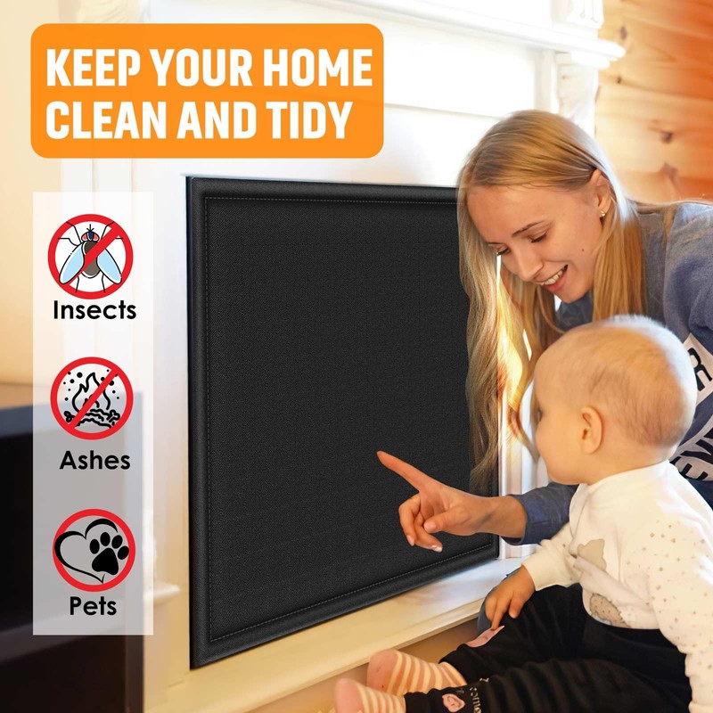 Fireplace Cover, Fireplace Blocker Blanket Stops Overnight Heat Loss, Adjustable