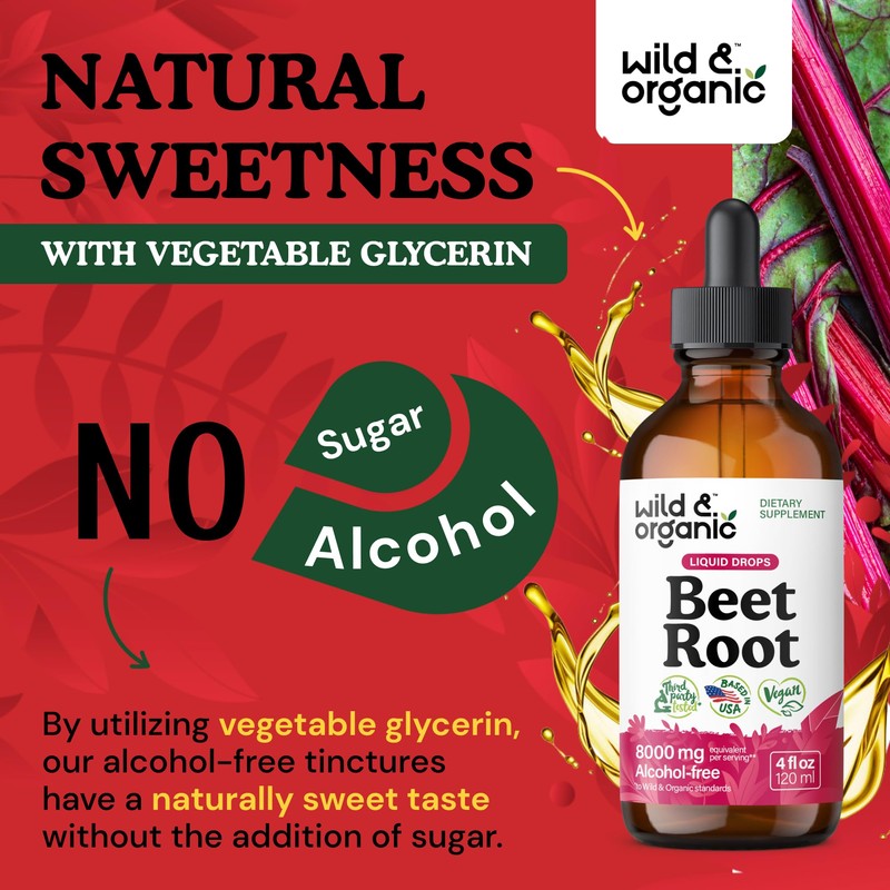 Wild & Organic Beet Root Extract Drops - 8000 mg