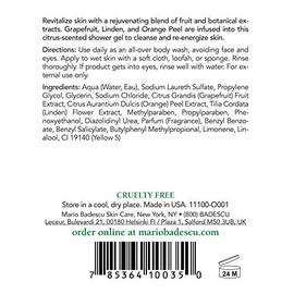 Mario Badescu Citrus Body Cleanser - Jabn de gel de ducha ligero con extractos de pomelo y cscara de naranja - Gel de bao fresco e hidratante para... 