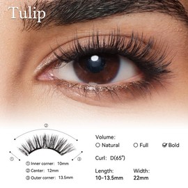 WOSADO Botanic Collection Extended- Band Soft Magnetic Eyelashes All-in-One Box Waterproof Reusable Glue-Free Eyeliner-Free Makeup Cosmetic:_Tulip