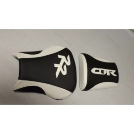 CUSTOM SEAT COVERS HONDA 03/04 CBR 600RR BLACK CARBON F/WHITE FRONT & REAR CUSTOM SEAT SEAT COVERS