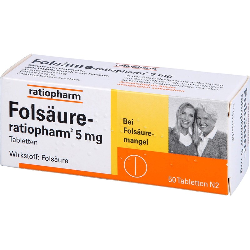 Folic Acid Ratiopharm 5 mg Tablets Pack of 50