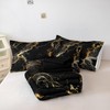Herside Marble Queen Comforter Set 8 Pieces,Black and Gold Queen