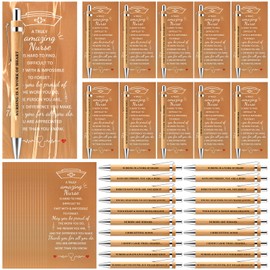 Sayglossy 30 Sets Nurse Appreciation Gifts Bulk Include Nurse Theme Ballpoint Pens with Inspirational Kraft Cards Thank You Gifts for Medical Assistants Women Coworker Staff Favors