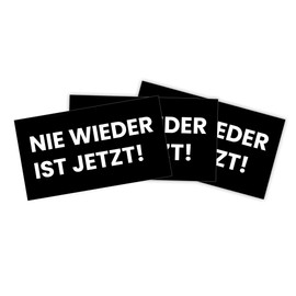 Nie wieder ist jetzt Sticker Paket (30, 50,100, 300 oder 500 Stück) 9cm x 5cm (30 Stück)