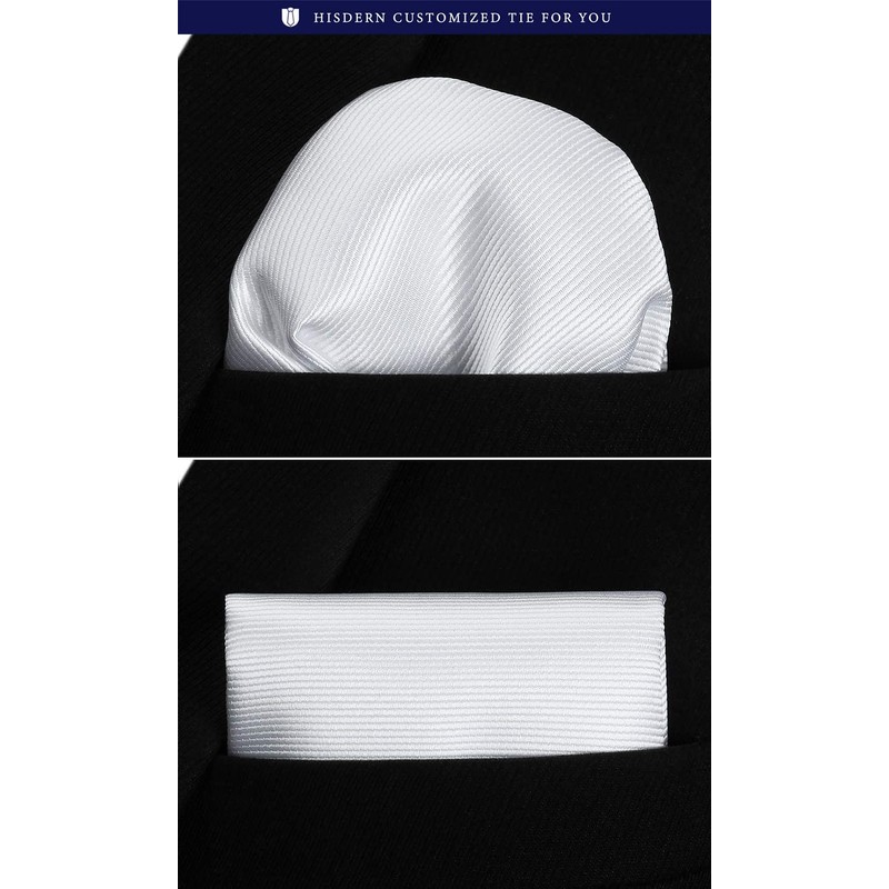 Hisden TL-03S Plain Shiny Necktie Chief Set, Men's, Formal Business,