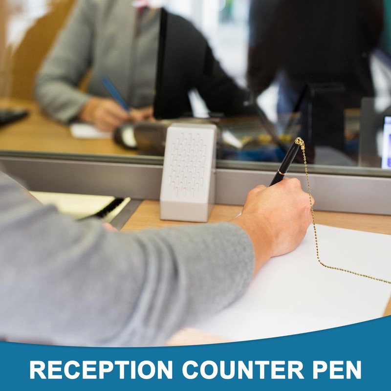 PATIKIL Secure Pen with Chain and Adhesive Pen Holder, Reception