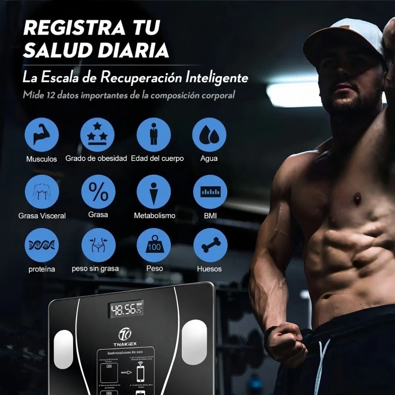 Báscula Inteligente Bluetooth Deylinghs Color Rosa Con App, 180 kg