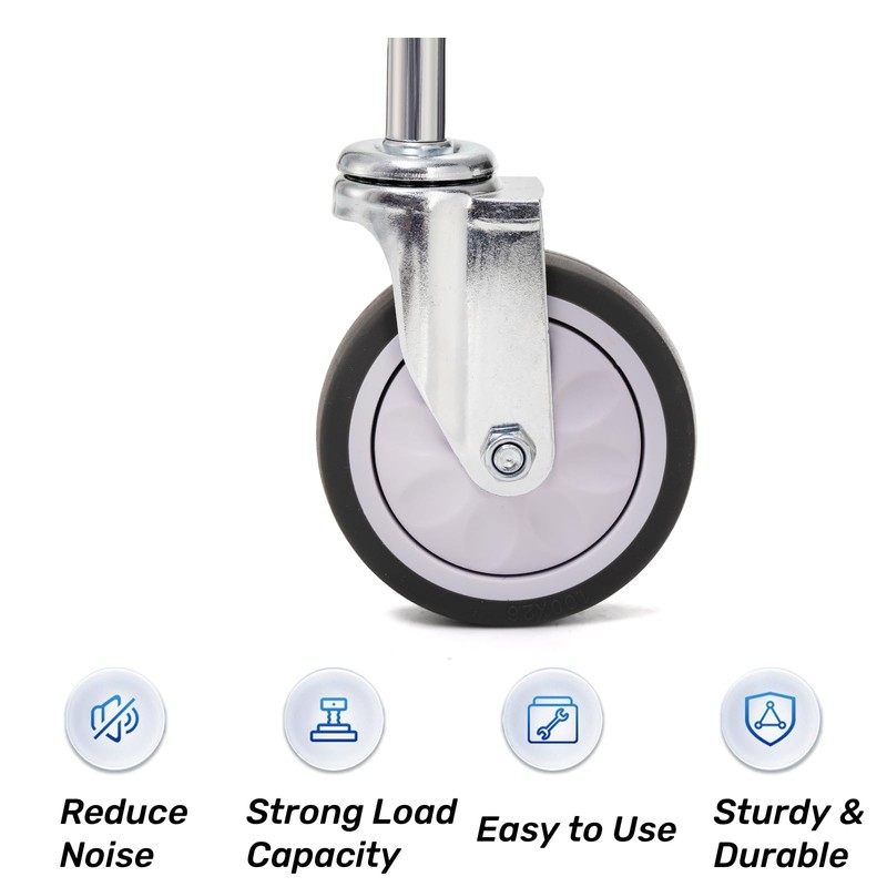 Goaste 2 Pack Spring Loaded Gate Casters, 4 Inch Heavy