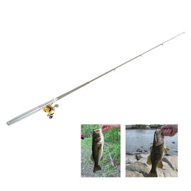 Fishing Rod,HUIOP Fishing Rod Reel Combo Set Mini Telescopic Portable Pocket Pen Fishing Rod Pole and Reel Aluminum Alloy Fishing Line Soft Lures Baits Jig Hooks