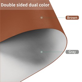 Zinkooat Leather Table Pad,1.8mm Thick,40x90 Inch,Dining Table Pad,Table Pads for Dining Room Table Rectangular,Dining Room Table Cover,Dining Table Cover(Brown+Gray,40x90)