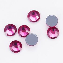 Dowarm 1440PCS Hotfix Crystal Rhinestones, SS10 2.8MM Hot Fix Crystals for Crafts Clothes, Flatback Glass Crystal for Decoration, Round Gems, Fuchsia