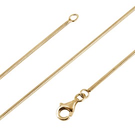 Avesano 101021-5 Snake Chain Gold-Plated 925 Silver (1 mm) Gold Women's Necklace Gold Chain without Pendant (42 cm to 70 cm), Sterling Silver