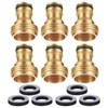 Solid Brass Hose Connector 6 Pieces 3/4" GHT Thread Male
