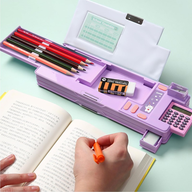 Pop Up Multifunction Pencil Case, Cute Cartoon Pen Box Organizer