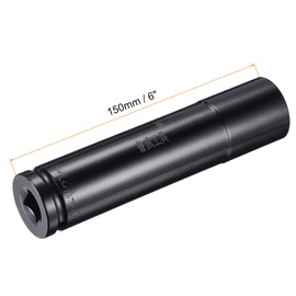 sourcing map 1/2 Inch 27 mm Impact Socket Heat Treated CR-V Steel 6 Inch Long 6 Point Metric Sizes
