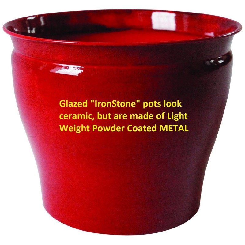 Robert Allen MPT01599 Avery Classic Ironstone Metal Planter Flower Pot,