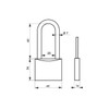 THIRARD 00021014 Cadenas FTH MH2 Padlock, Solid Brass Body and