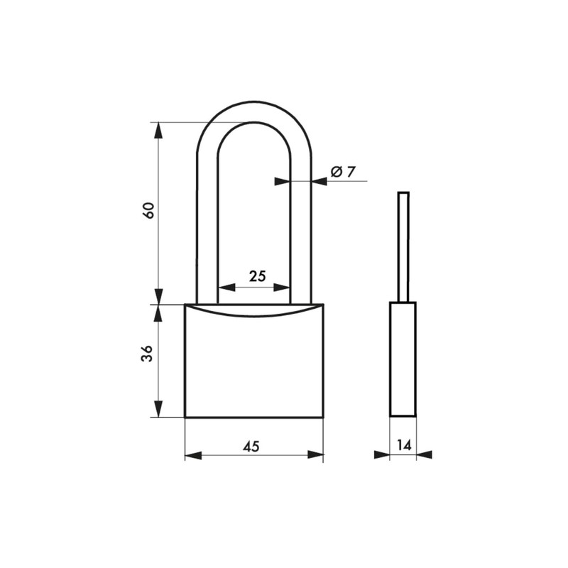 THIRARD 00021014 Cadenas FTH MH2 Padlock, Solid Brass Body and