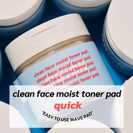 laundryou Clean face Moist Toner pad Quick | Facial Toner Wipes for All Skin Type, Cooling & Soothing, Daily exfoliating, Tested for Sensitive Skin, 60pcs, 130ml