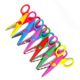 ZJYCLY Set of 6 Knurled Scissors, Small Waves, Postal, Castle Wall Mold, For School, Kids, Craft Scissors, DIY Crafts