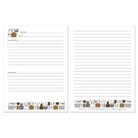 Meadowsweet Kitchens - Folding Recipe Card Set - 25 Folding 4 x 6 Inch Recipe Cards, Perfect Size Blank Cards for a Recipe Card Box - Kitchen Tools design
