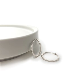 Mary & Jules Silver hoop earrings made of recycled silver - simple women's earrings silver hoop earrings made of 925 sterling silver, stud earrings for women and girls, skin-friendly, Sterling Silver