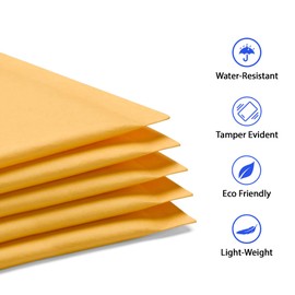 A5 Padded Envelopes, Gold Padded Bubble Envelopes for Packaging Postage Peel & Seal Shipping Bag Mailers Postal Wrap 200 Pack