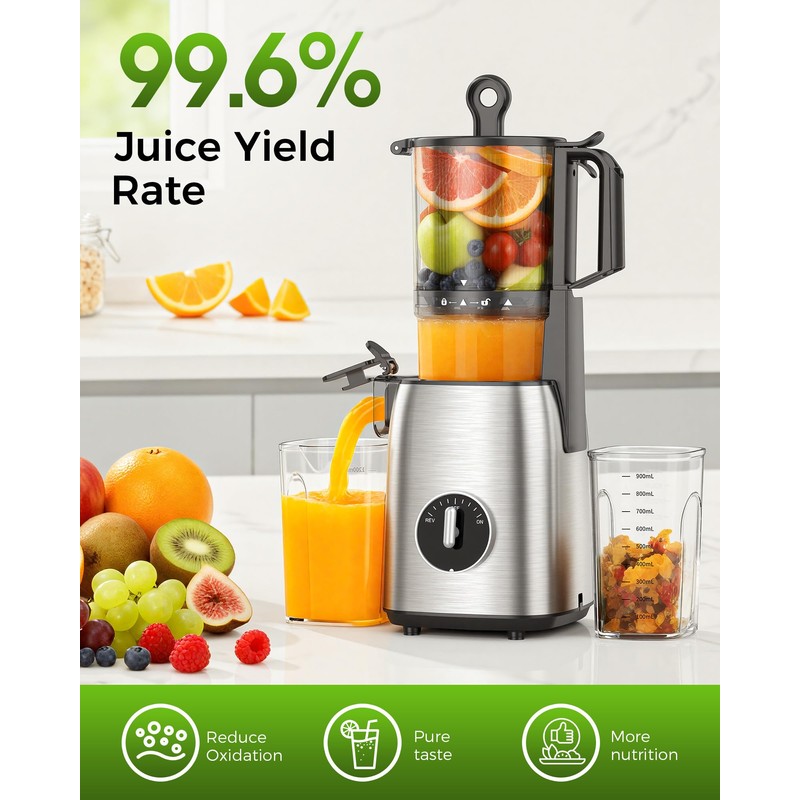 COWSAR Cold Press Juicer, Juicer Machines 5.4" Wide Feed Chute