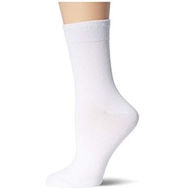 Nur Die Pack of 2 Classic Cotton Socks Made of Breathable Cotton Plain without Pressing Seam Women, White