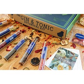 Lumus The Gin & Tonic Botanical Kit. Gin Tonic Infusion DIY Kit. 6 selected spices and 6 dried fruits & vegetables for cocktails. Recipe book included. Ideal for home and gifts.