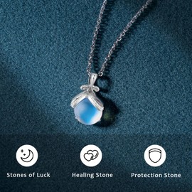 Lueaurra Gift for Woman Firefly Moonstone Necklace Original Idea Gift Teenage Girl Birthday Gift Woman Friendship Necklace for Daughter Mum Sister Best Friend 1