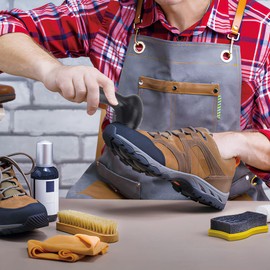 Tiiyee Electric Shoe Cleaner Brush, 5.3 * 2.7 * 1.8in Electric Shoe Polisher Brush Handheld Shoe Cleaning Dust Portable Leather Polish Care Kit with Replaceable Head for Boots Bags Sofa Maintenance