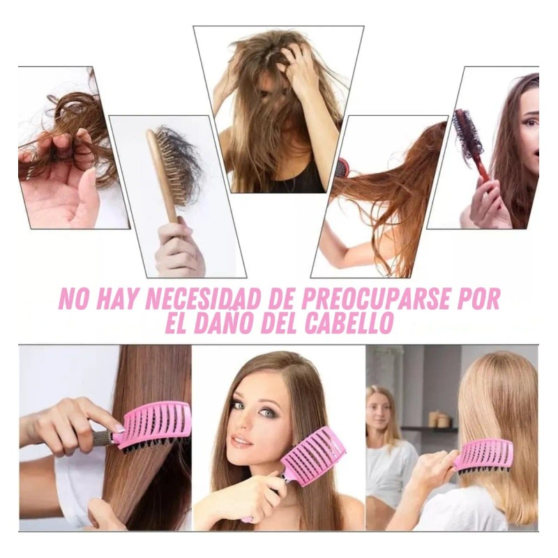 Cepillo Doble Peine Para Desenredar Cabello Masaje Capilar F