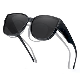 LVIOE Fit Over Glasses Sunglasses Polarised, Cateyes Frame Ladies Wrap Over Glasses Sunglasses UV Protection