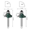 Gasea 4pcs 1/4" Shank Round Over Edging Router Bit Set,