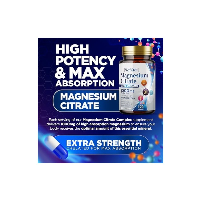 Built by Nature Citrato de Magnesio 1000 Mg Suplemento