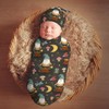 AuHomea Gnome Frog and Mushrooms Newborn Swaddle Blanket with Beanie