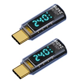 HiEmbedLogic USB Type-C Extension Adapter Display Voltage Current Power 240W Color Light Blue- 2 pcs