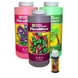 FloraGro, FloraBloom, FloraMicro Set + 1oz Floralicious Plus (Pints)