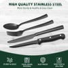 72-Piece Stainless Steel Black Silverware Set - CEKEE Flatware Kitchen